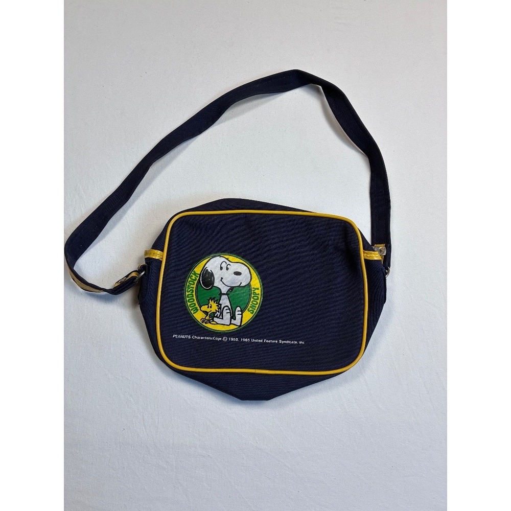Peanuts Snoopy Woodstock Navy Crossbody Shoulder Bag Vintage Canvas